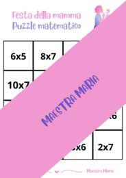 Festa della mamma.Puzzle matematico.