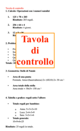 Matematica a Natale; compiti a casa o esercitazioni in classe III/V