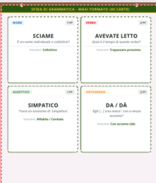 SFIDA DI GRAMMATICA - 40 Carte maxi per la Scuola Primaria (Italiano) -  PDF stampabile con soluzioni e 5 modalità di gioco