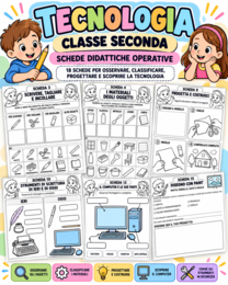 Tecnologia Classe Seconda | 18 Schede Operative | Soluzioni