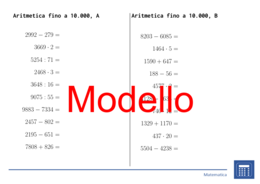 Aritmetica fino a 10.000 | matematica | 26 colonne