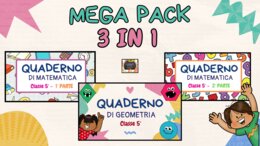 MEGA PACK QUADERNI DI MATEMATICA V + GEOMETRIA V - Manoscritto di teoria semplice + tanti esercizi svolti -