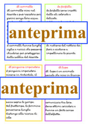 Carte di copiatura/ dettato con autocontrollo