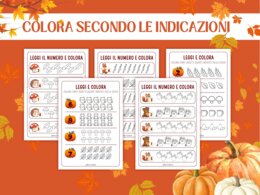 Schede Autunnali Conteggio Matematica per Infanzia e Prima Elementare | Attività Numeri 1–10 | Schede Didattiche Stampabili, Giochi Matematici, Conta e Collega, Conta e Colora, I SPY Autunno, Early Algebra, No Prep (5-7 anni)