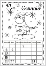 Calendarietto del mese di Gennaio