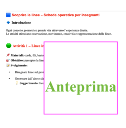 La linea; percorsi di osservazione, scoperta e classificazione