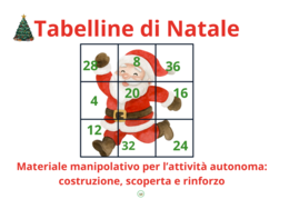 11 Puzzle delle tabelline di Natale- materiale concreto per la scoperta, la costruzione e il rinforzo