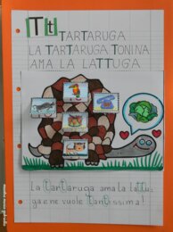 Consonante T in Tartaruga e fiore sillabico