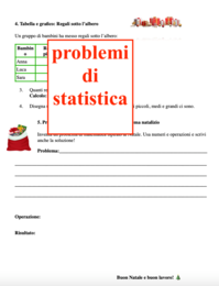 Matematica a Natale; compiti a casa o esercitazioni in classe III/V