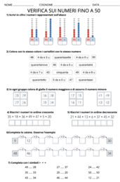 Verifica classe 2^ sui numeri fino a 50
