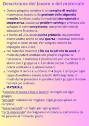 Compito di realtà - Matematica classe 5 - gestione dello stipendio familiare
