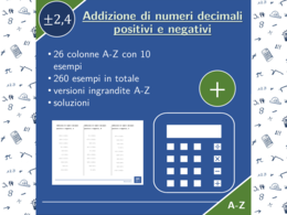 Addizione di numeri decimali positivi e negativi | matematica | 26 colonne