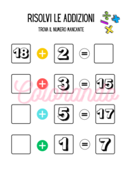 Addizioni Creative: Trova il Numero Mancante operazioni entro il 20