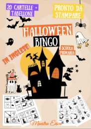 Bingo di Halloween per la Scuola Primaria (20 cartelle + tabellone + vocabolario)