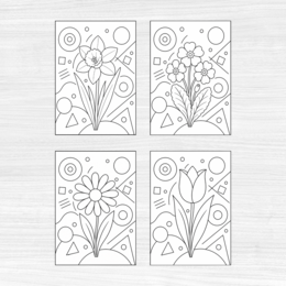 Fiori in stile Kandiskij - schede didattiche di arte a tema primavera