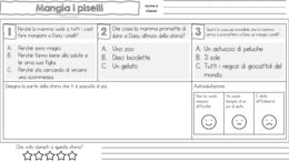 Mangia i piselli - scheda didattica comprensione