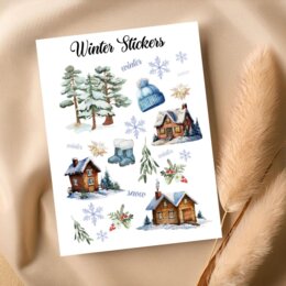 Stickers inverno per lapbooks, agende e attività sul quaderno