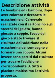 Addizioni in...maschera!