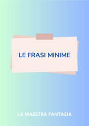 SCHEDE DIDATTICHE PER COSTRUIRE FRASI MINIME