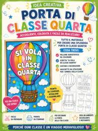 SI VOLA IN CLASSE QUARTA- decoriamo la nostra porta 🌈