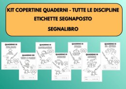 Copertine quaderni - etichette segnaposto - segnalibro