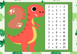 🦕 Poster delle Tabelline Jurassiche Per imparare i numeri… con un ruggito!