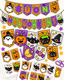 Festone Halloween Scuola Primaria – BUON HALLOWEEN! – Bandierine Decorative da Stampare