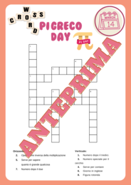 Crossword Matematico Pi Greco Day