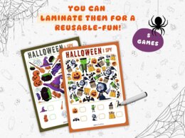 Cerca e Trova di Halloween: "I SPY" e Pre-Calcolo | 5 Schede per Infanzia e Primaria (PDF A4) - gioco no prep  - osserva e conta - organizzazione spaziale