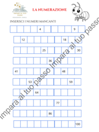 Numerazione da 20 a 100