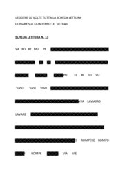 SCHEDA LETTURA 13 M, L, R, S, B, P, F, V.