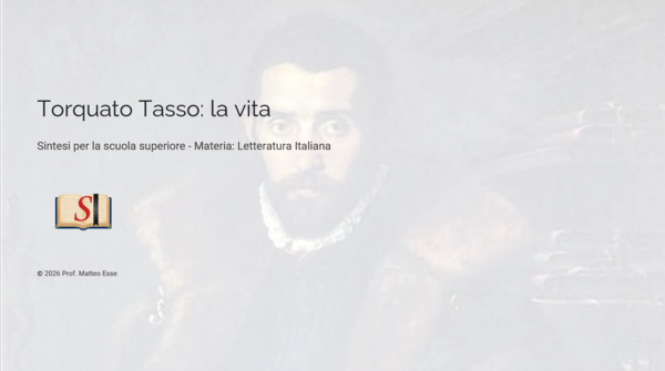 Torquato Tasso: Vita e opere principali - Lezione + Mappa concettuale + Verifica (PPTX Modificabile)