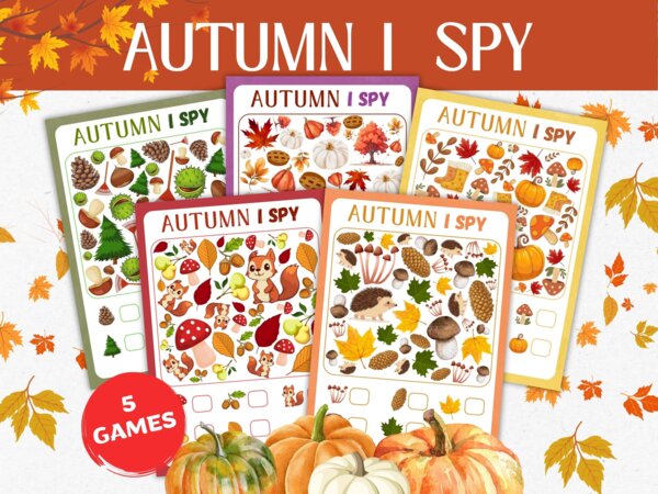 Cerca e Trova "Autunnali" – Scheda Didattica Gioco I SPY per Scuola dell'Infanzia e Primaria | Conteggio, Attenzione e Matematica (5-7 anni)