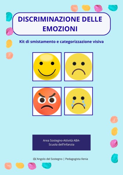 Discriminazione delle emozioni- kit di smistamento e categorizzazione visiva.
