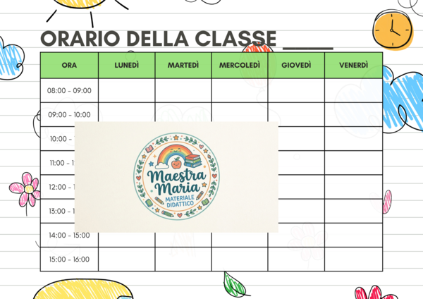 Schema orario della classe