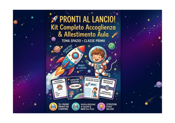 Kit Accoglienza & Allestimento Aula – Tema Spazio