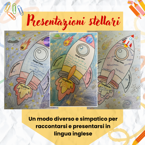Presentazioni stellari: scheda per presentarsi in inglese, tema spazio (classe quinta)