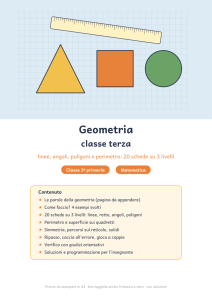 Geometria classe terza: linee, angoli, poligoni e perimetro