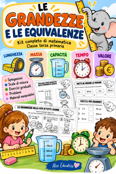 Grandezze ed equivalenze kit matematica terza primaria