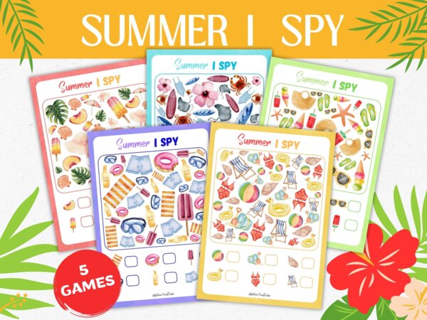 Cerca e Trova Estivo – 5 Schede Didattica Gioco I SPY per Scuola dell'Infanzia e Primaria | Conteggio, Attenzione e Matematica (5-7 anni) - Early algebra