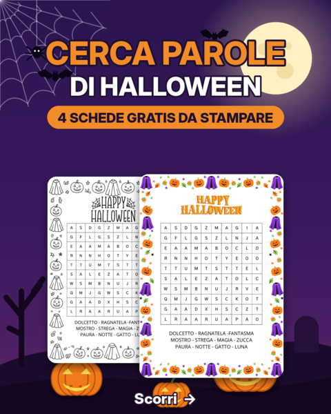 Cerca-parole di Halloween (word search) ita-eng