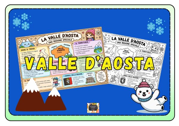 MAPPA CONCETTUALE - LA VALLE D'AOSTA: a colori e in b/n -
