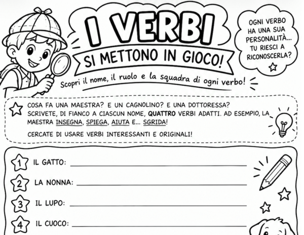 Didattica a stazioni sui verbi_classe terza