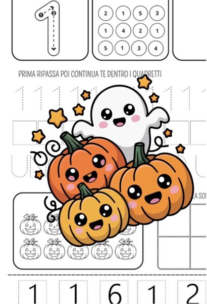 Numeri fino a 5 a tema Halloween