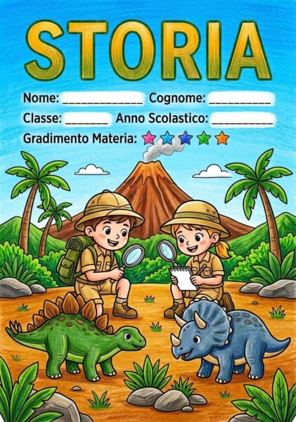 Copertine per quaderni a tema dinosauri - Classe Terza