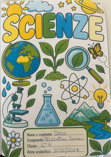 Quaderno completo di scienze classe quarta