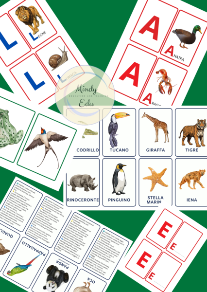 ALFABETO DEGLI ANIMALI – 52 ANIMALI, CARDS, GIOCHI E ATTIVITÀ PER LETTERE E PAROLE