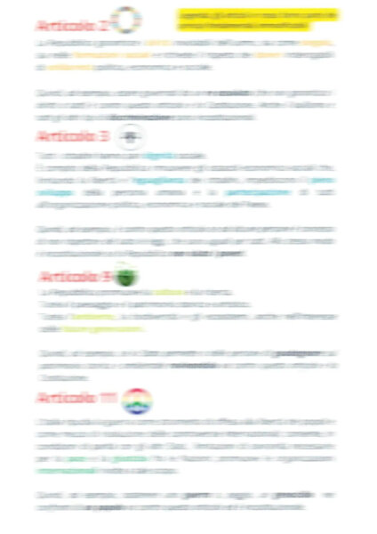 Articoli significativi della Costituzione Italiana
