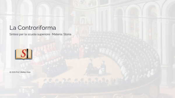 La Controriforma - Presentazione PPTX Pronta per la Classe