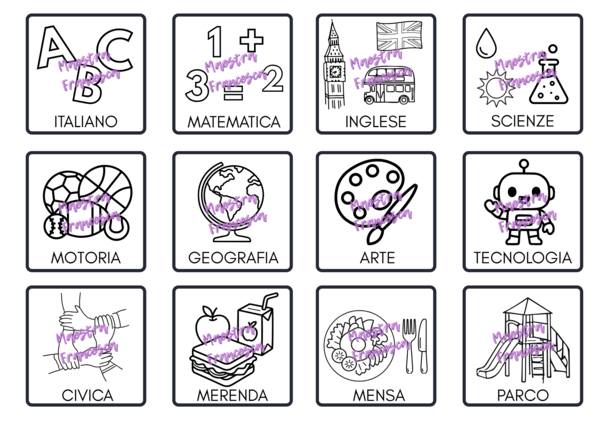 Agenda visiva - routine quotidiana - DSA - SOSTEGNO - BES - SCUOLA PRIMARIA - INFANZIA